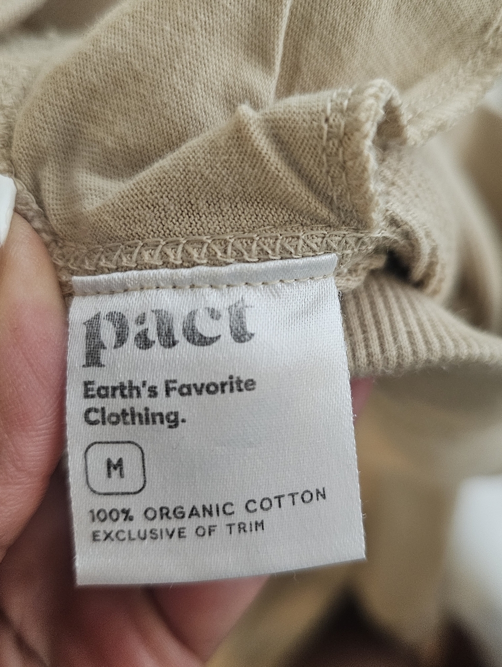 Pact 100% Organic Cotton Waffle Women's Beige Wide-Leg Knit Pants Size M - Picture 4 of 12